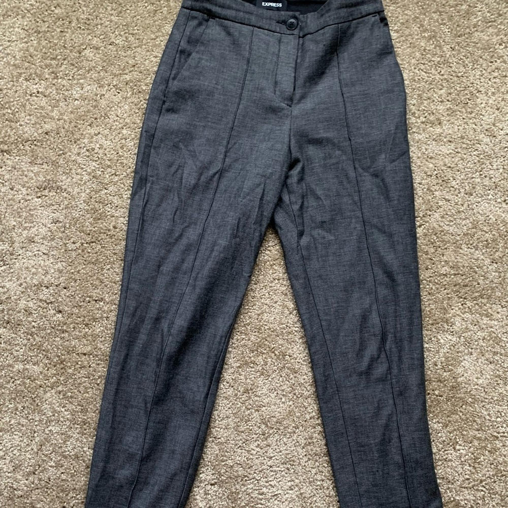 dark grey high waisted trousers from express
